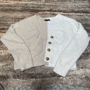 Two-Toned Buttoned Cardigan